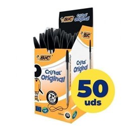 Caja de Bol�grafos de Tinta de Aceite Bic Cristal Original 8373639/ 50 unidades/ Negros