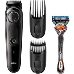 Cortabarbas Braun Beardtrimmer Series 3000 BT3242/ con Bater�a/ Incluye Gillette F5 ProGlide