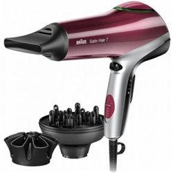 Secador Braun Satin Hair 7 HD770E/ 2200W/ I�nico/ Rojo y Plata