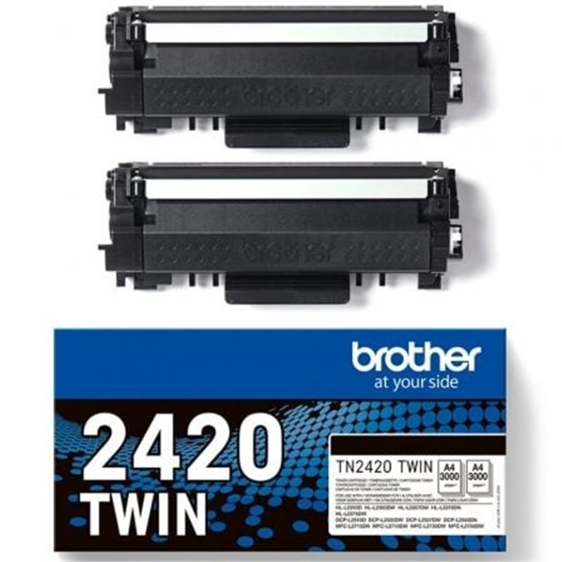 T�ner Original Brother TN2420TWIN Multipack XL Alta Capacidad/ 2x Negro