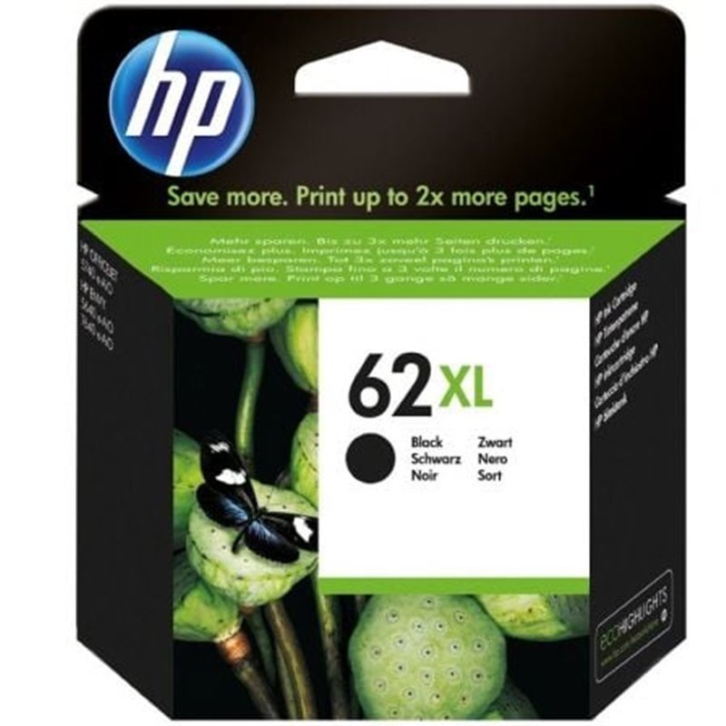 Cartucho de Tinta Original HP n�62 XL Alta Capacidad/ Negro