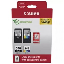 Cartucho de Tinta Original Canon PG-540 + CL-541 Multipack/ Negro/ Tricolor + Papel Fotogr�fico