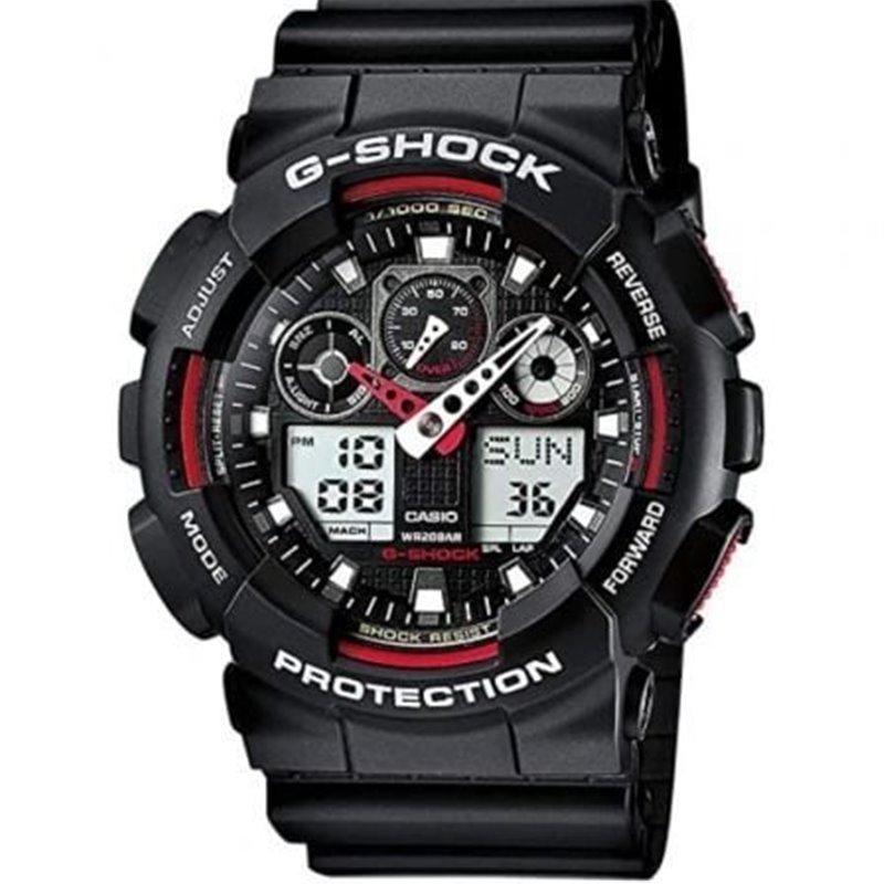 Reloj Anal�gico y Digital Casio G-Shock Trend GA-100-1A4ER/ 55mm/ Negro y Rojo