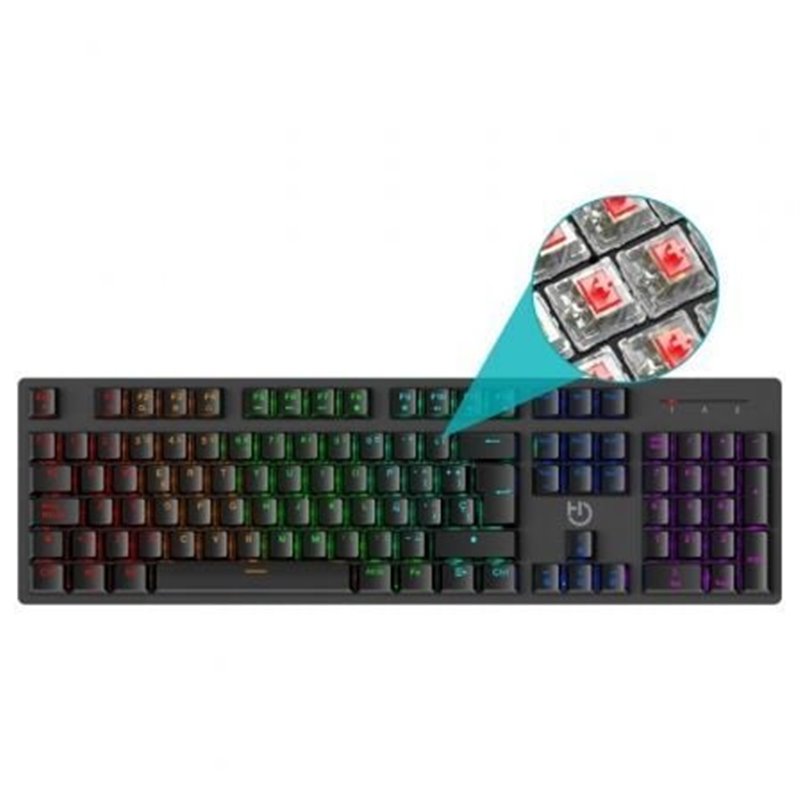 Teclado Gaming Mec�nico Hiditec GK400 ARGB/ Switch Rojo