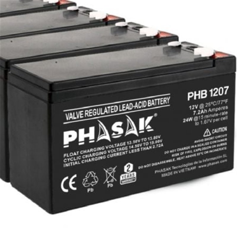 Bater�a Phasak PHB 1207 compatible con SAI/UPS PHASAK seg�n especificaciones