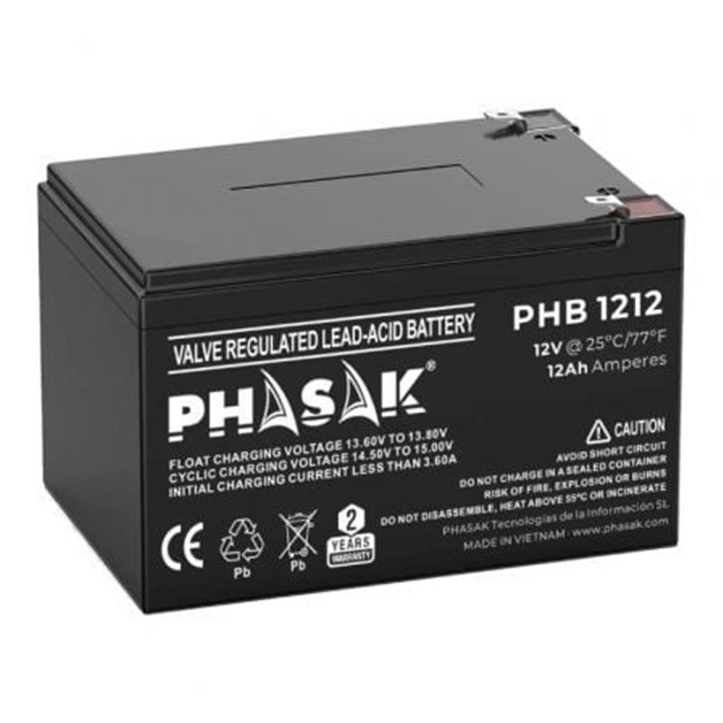 Bater�a Phasak PHB 1212 compatible con SAI/UPS PHASAK seg�n especificaciones