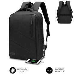 Mochila Subblim City Backpack para Port�tiles hasta 15.6"/ Puerto USB/ Negra