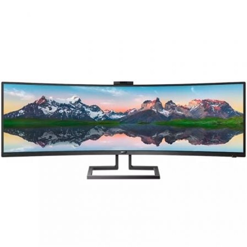 Monitor Profesional Ultrapanor�mico Curvo Philips 499P9H 48.8"/ Dual QHD/ Webcam/ Multimedia/ Regulable en altura/ Negro