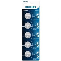 Pack de 5 Pilas de Bot�n Philips CR2025P5/01B Lithium/ 3V