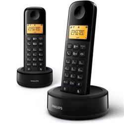 Tel�fono Inal�mbrico Philips D1602B/34/ Pack DUO/ Negro