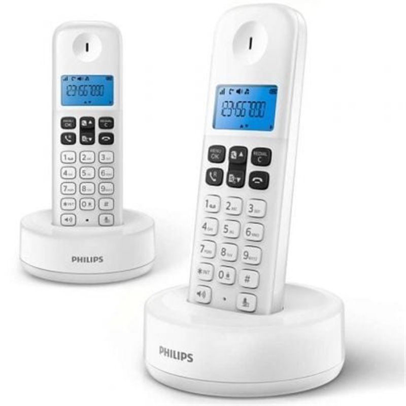 Tel�fono Inal�mbrico Philips D1612W/34/ Pack DUO/ Blanco