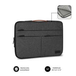 Funda Subblim Air Padding 360 Sleeve para Port�tiles hasta 14"/ Gris Oscuro