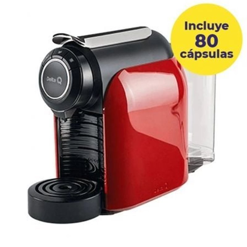 Cafetera de C�psulas Delta Qool Evolution/ Roja + 80 c�psulas caf� QALIDUS