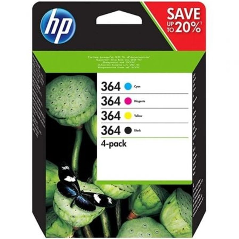 Cartucho de Tinta Original HP n�364 Multipack/ Negro/ Magenta/ Cian/ Amarillo