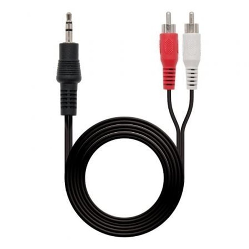 Cable Est�reo Nanocable 10.24.0305/ Jack 3.5 Macho - 2x RCA Macho/ 5m/ Negro