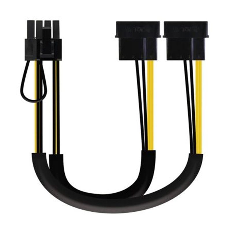 Cable de Alimentaci�n Tarjeta Gr�fica Nanocable 10.19.1201/ 2x Molex Macho - 6+2 PIN Macho/ 20cm