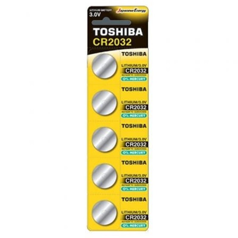 Pack de 5 Pilas de Bot�n Toshiba CR2032/ 3V