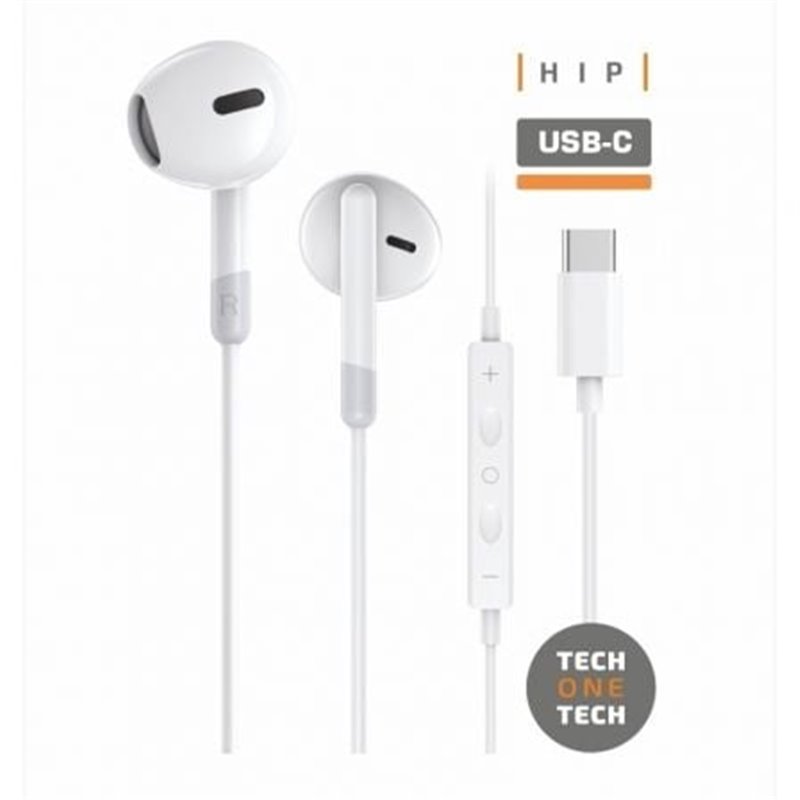 Auriculares Intrauditivos Tech One Tech earTECH TEC1301/ con Micr�fono/ USB Tipo-C/ Blancos