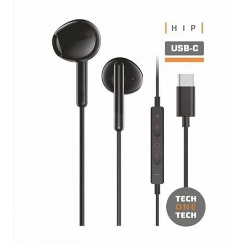 Auriculares Intrauditivos Tech One Tech earTECH TEC1302/ con Micr�fono/ USB Tipo-C/ Negros