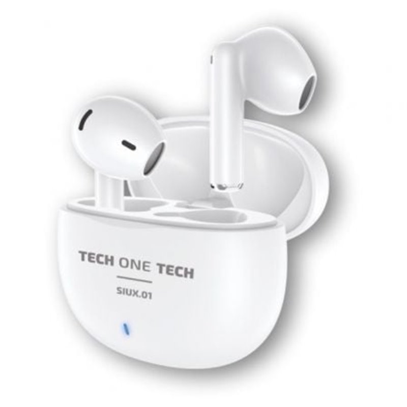 Auriculares Bluetooth Tech One Tech SIUX.01 TEC1401/ con estuche de carga/ Autonom�a 5h/ Blancos