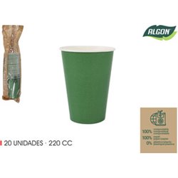 SET-20 VASO CARTON VERDE PINO 220CC ALGON