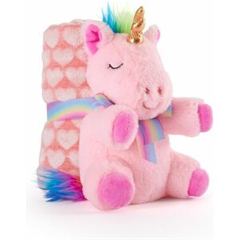 PELUCHE + MANTA SUAVE UNICORNIO LILY 22CM