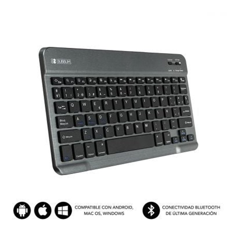 Teclado Compacto Inal�mbrico por Bluetooth Subblim Smart/ Gris