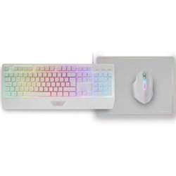 Pack Gaming Mars Gaming MCP124/ Teclado H-MECH  + Rat�n �ptico + Alfombrilla/ Blanco