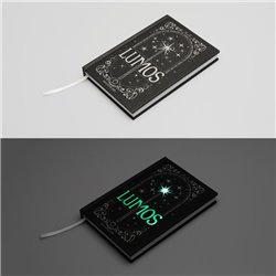 Cuaderno A5 premium led + boligrafo Lumos Harry Potter