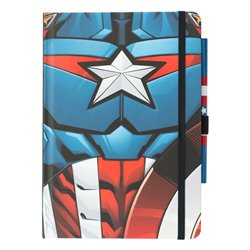 Cuaderno A5 premium + boligrafo Capitan America Marvel