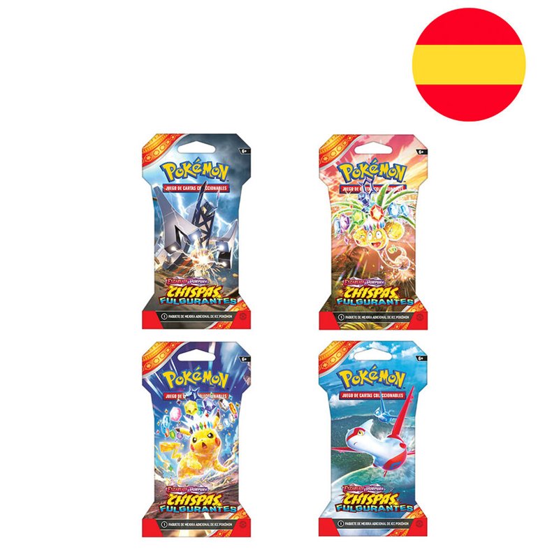 Sobre juego cartas coleccionables Chispas Fulgurantes Escarlata y Purpura Pokemon espa�ol surtido