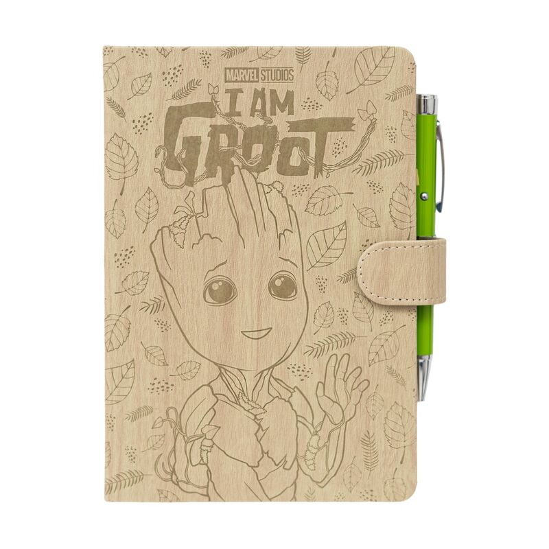 Cuaderno A5 premium + boligrafo proyector Yo Soy Groot Marvel