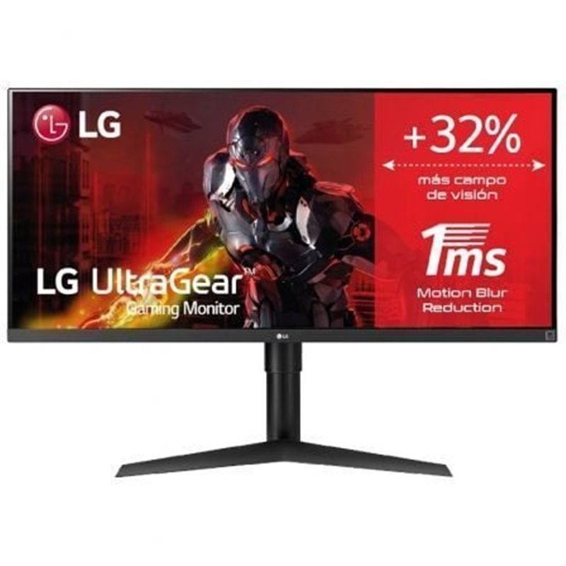 Monitor Gaming Ultrapanor�mico LG 34WP65G-B 34"/ WFHD/ 1ms/ 75Hz/ IPS/ Regulable en altura/ Negro