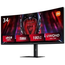 Monitor Gaming Curvo Xiaomi Curved Gaming Monitor G34WQi 34"/ WQHD/ 1ms/ 180Hz/ Negro