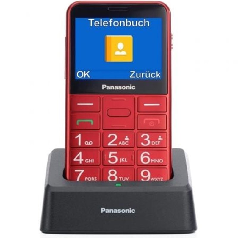 Tel�fono M�vil Panasonic KX-TU155EXRN para Personas Mayores/ Rojo