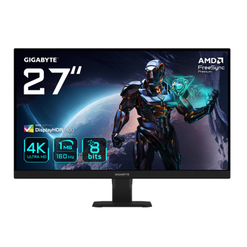 GIGABYTE GS27U 27” Monitor de juegos UHD - 3840 x 2160 (UHD), 160Hz, 1ms, 350 cd/m², Display HDR400, HDMI 2.1, DisplayPort 1.4