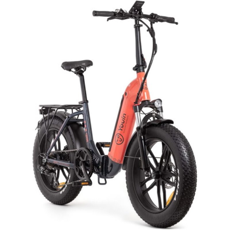 EBIKE  LUXOR - URBAN - FAT 20” X 4 - BAT. INTEGRADA Y EXTRAIBLE - NEGRO/CORAL