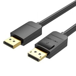 Cable Displayport 1.2 4K Vention HACBJ/ Displayport Macho - Displayport Macho/ 5m/ Negro