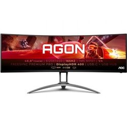 Monitor Gaming Ultrapanor�mico Curvo AOC Agon AG493UCX2 48.8"/ Dual QHD/ 1ms/ 165Hz/ VA/ Multimedia/ Negro