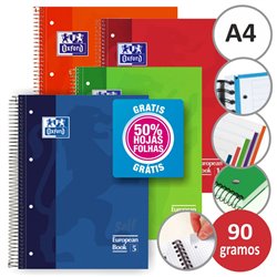 Libreta European A4 Multiperforado Oxford 120h 5 colores