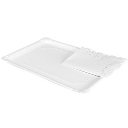 BANDEJA CARTON RECTANGULAR BLANCA +BLONDA 25X34CM