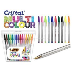 SET 15 BOLIGRAFOS BIC CRISTAL MULTICOLOR