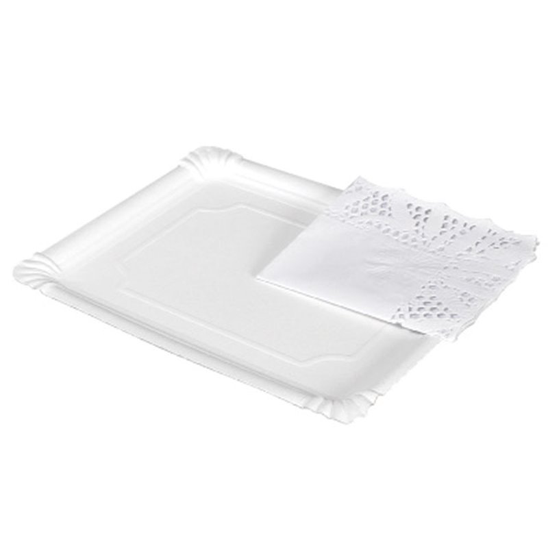 BANDEJA CARTON RECTANGULAR BLANCA + BLONDA 31X38CM