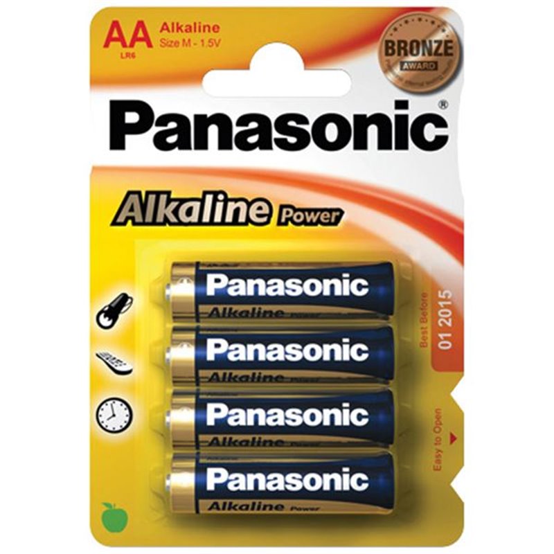 PILAS x4 ALKALINA PANASONIC AA-LR06