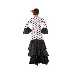 DISFRAZ FLAMENCA SEVILLANA BLANCO NEGRO MUJER ADULTO