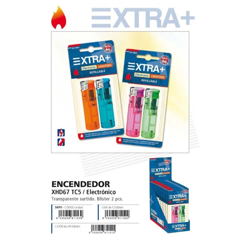 MECHEROS RECARGABLES 2 UNIDADES EXTRA+