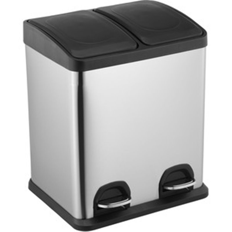 CUBO RECICLAJE SS C/PEDAL 2X15LTS CONFORTIME