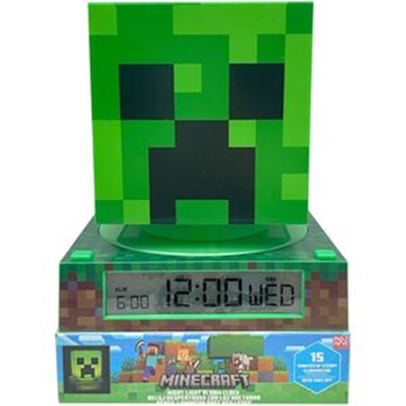 LAMPARA 3D CON DESPERTADOR MINECRAFT