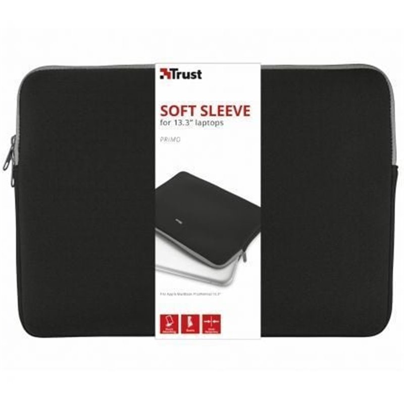 Funda Trust Primo Soft Sleeve para Port�tiles hasta 13.3"/ Negra