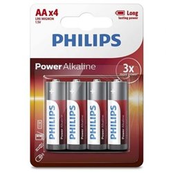 Pack de 4 Pilas AA Philips LR6P4B/05/ 1.5V/ Alcalinas